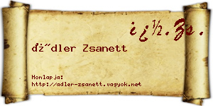 Ádler Zsanett névjegykártya