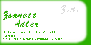 zsanett adler business card